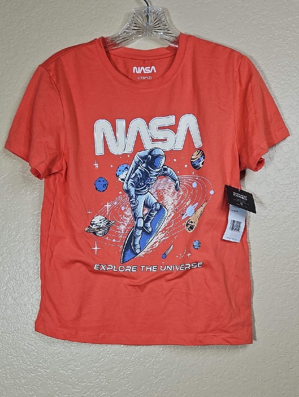 NASA Coral Graphic Tee - "Explore The Universe" New Size L(10/12)